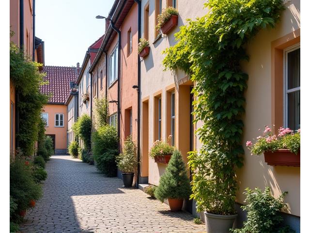 Historisk byhus i hjertet af Ebeltoft med brostensbelagte gader